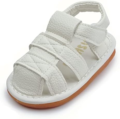 WILLFUN myppgg Baby Boy Girl Summer Infant Squeaky Sandals Premium Rubber  Sole Closed-Toe Non-Slip Shoes Toddler First Walkers (5.5 M US Toddler,  PU-White) price in UAE | Amazon UAE | kanbkam