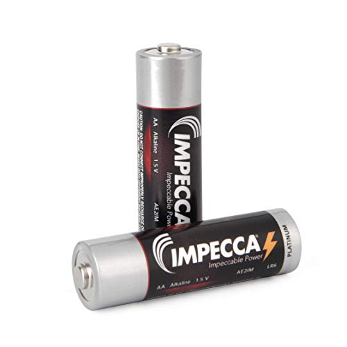 Impecca AA Alkaline Batteries, (96-Pack) All Purpose Battery, Long Lasting Shelf Life + Hi Energy, Leak Resistant, 96-Count, LR6, Platinum.