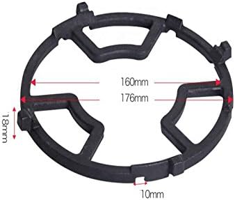 Universal Non Slip Black Cast Iron Stove Trivets for Kitchen Wok Support Ring Cooktop Range Pan Holder Stand Stove Rack Milk Pot Holder for Gas Hob (Black)