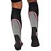 Pure Athlete High Performance Wool Ski Socks - Thermal Warm Merino Wool OTC Sock, Men Women (1 Pair - Black/Grey/Neon Pink, Medium)