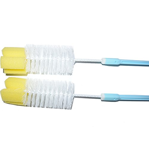 YUMSUM Urinal Bedpan Brush Set of 2,Cleaning Brushes with Long Handled Sponge Plastic Head 48CM/18.8" (2 Pack) - Thumbnail 3