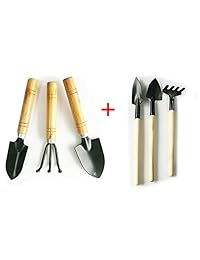 Conjuntos de herramientas de jardinería pala pala rastrillo para jardín plantas Cuidado Plantas Maceta Cactus verduras Kids cubierta Pequeña Plantas Mini Medium Herramienta 6 pcs