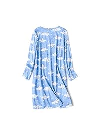 ENJOYNIGHT - Vestido de dormir para mujer, algodón, manga larga, diseño de camiseta, L
