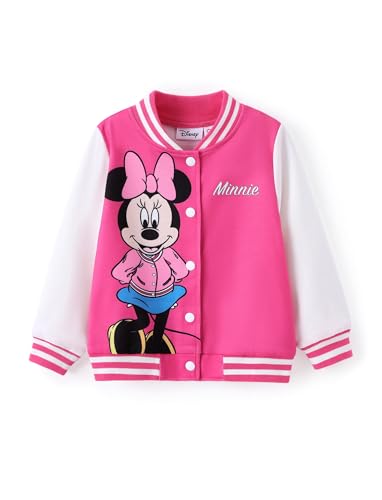 Disney Minnie Mickey Stitch Princess Frozen Elsa Marvel Jacket Lightweight Coat Button up Color Block Sweatshirt 2-14 Years