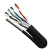 Vertical Cable Cat6, UTP, UV Jacket, Outdoor, CMX, Messenger, 1000ft, Black, Bulk Ethernet Cable, Wooden Spool
