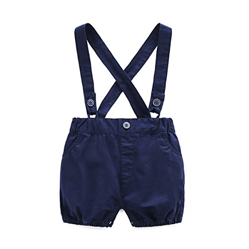 Baby Boys Gentleman Outfits Suits, Infant Short Sleeve Shirt+Bib Pants...