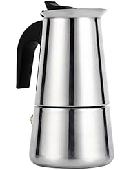Fdit Coffee Pot, 100ml/200ml/300ml/450ml Stainless Steel Stove Top Latte Mocha Pot Espresso Coffee Maker Percolator(100ml)