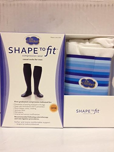 Dr. Comfort Shape to Fit Compression Socks for Men XL WHITE 20-30 mmHg