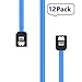 Wonderful Direct Sata Cable SATA III 6.0 Gbps 7pin Female to Female Data Cable with Locking Latch for HDD 18-inch SATA Cables (Blue 12 Pack Sata Cables)
