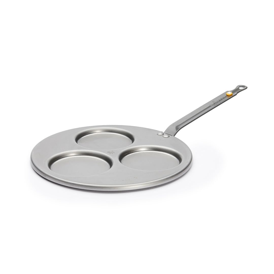 De Buyer Blini Frying Pan with 3 Indentations, 27 cm, Silver