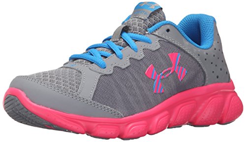 Under Armour Girls' Pre School Assert 6, Steel/Harmony Red/Electric Blue, 13K M US Little Kid