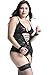 Anyou Plus Size Lingerie Sets Stretchy Lace Women Lingerie Babydoll Chemise Nightwear(L-XXXXL)