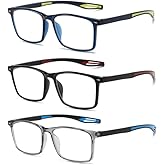 SHUNXI 3 Pack Sports Myopia Glasses For Men, Nearsighted Short-Sighted Driving Eyeglasses For Distance