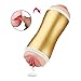 Sexymate Pocket Pussy Cup Double-Ended Metal Realistic Vigina Male Masturbators, 3D Texture Tunnel, Travel Masturbator, Realistic Sexy Blonde Pussy Molded