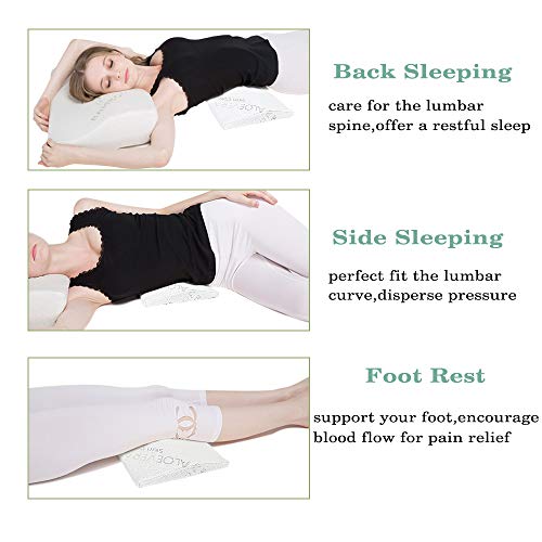 [Upgrade] Lumbar Pillow for Sleeping, Memory Foam Bed Back Support