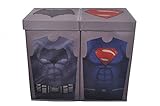 Modern Littles Batman vs. Superman Grey Uniform Folding Double Laundry Bin
