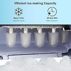 COSTWAY Countertop Ice Maker, 26LBS/24H Portable