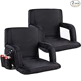 Sportneer Stadium Seats for Bleachers Portable Chair Seat with Backs and Cushion, Detachable Pocket and Shoulder Straps