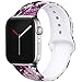 EXCHAR Compatible with Apple Watch Band 40mm 38mm Fadeless Pattern Printed Floral Bands Silicone Replacement Band for iWatch Series 4 Series 3/2/1 for Women Men S/M Flower J13