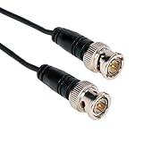 Amphenol AV-THLIN2BNCM-002.5 Thin-line BNC Coaxial Cable, BNC Male to BNC Male, 2.5', Black