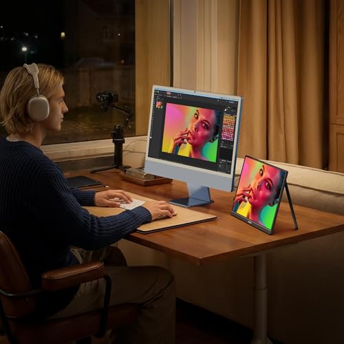 ARZOPA 2.5K Monitor portátil 16» 2560x1600 HDR Kickstand Display,8bit QHD USB-C HDMI Monitor portátil, 16:10 IPS Eye Care Segunda Pantalla Externa para Mac PC Teléfono PS4/5 Xbox - Z1RC