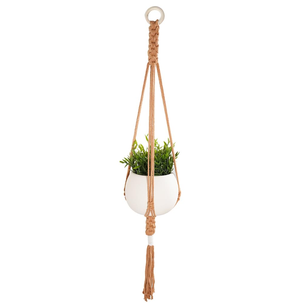 janeunique Macrame Plant Hanger Indoor Outdoor Hanging Plant Potted Plant Flower Holder Boho Style for Garden Home Decor (Pot not include)