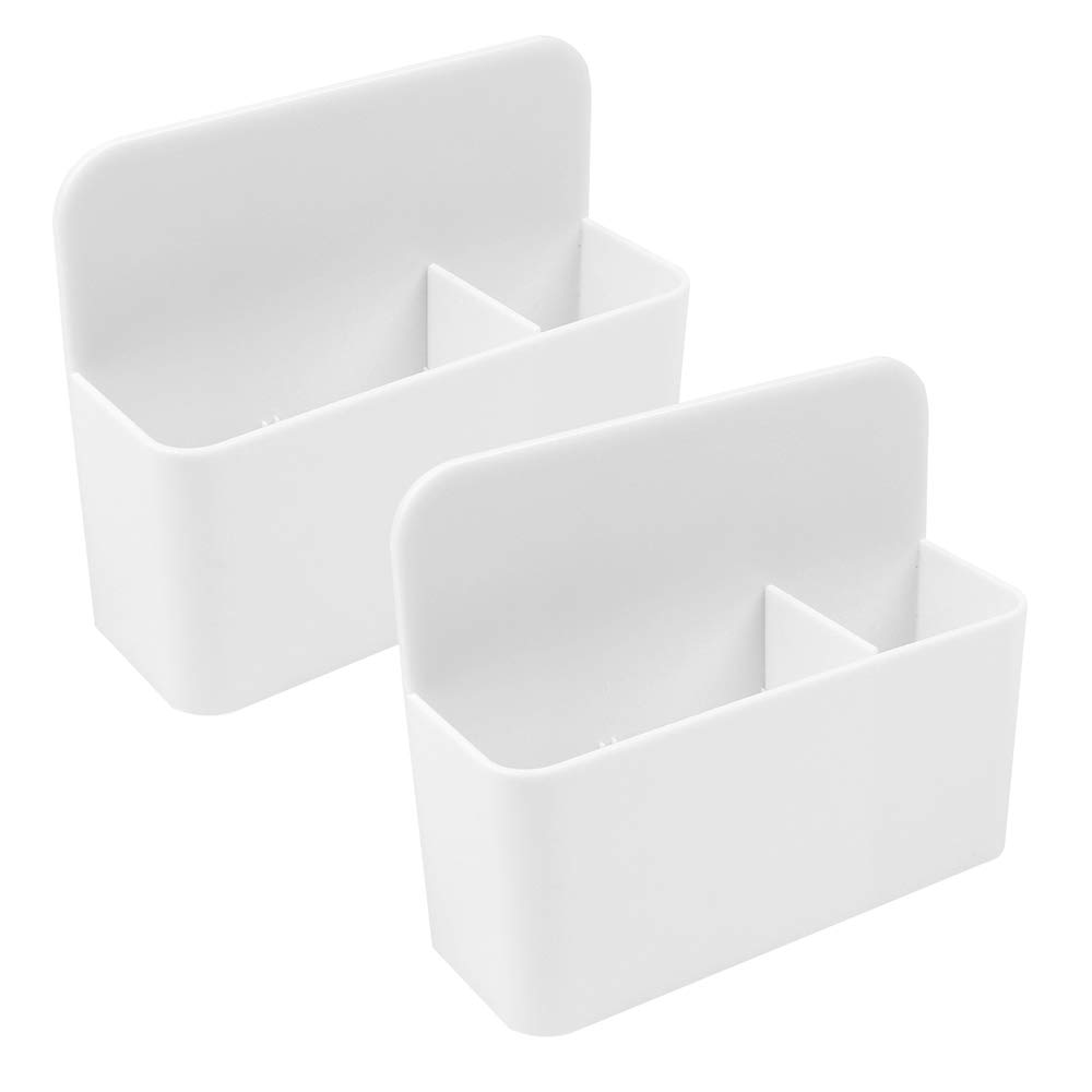 Huayue 2pcs Magnetic Storage Box, Magnetic Pen Holder, Magnetic Pencil Holder, Magnetic Marker Holder with 2 Compartments for Fridge Whiteboard