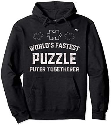 Unisex Puzzle Hoodie - World's Fastest Puzzle Puter Togetherer 2XL Black