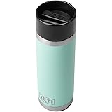 YETI Rambler 18 oz Bottle, Stainless Steel, Vacuum Insulated, with Hot Shot Cap, Seafoam