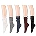 Women's Spring Summer Lightweight Slouch Socks (One Size : XS to M, 5Pair - White/Gray/Navy/Wine/Black)