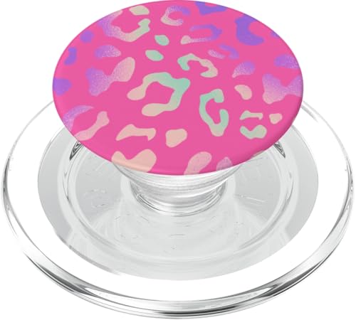 Rainbow Leopard Cheetah Pink PopSockets PopGrip for MagSafe