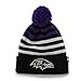 '47 NFL Baltimore Ravens Youth Yipes Cuff Knit with Pom, One Size, Black