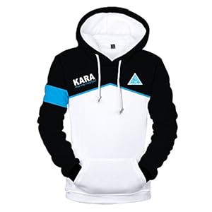 VOSTE Become Human Hoodie 3D Printed Hooded Pullover Sweatshirt (Large, Color 7)