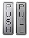 All Quality Classic Vertical Push Pull Door Signs - Great for Glass Doors | Professional Looking Signs | Easy Installation Includes Double-Sided Foam Adhesive Tape (Brushed Silver) - Medium (1 Pack)