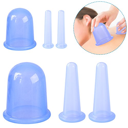 Cellulite Cup, 6pcs Anti Cellulite Vacuum Silicone Massage Cupping Cups for Face and Body by ETEREAUTY