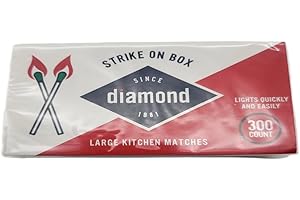 Diamond Strike On Box Matches (1 BOX of 300) Multi Use Candle Fireplace Grill BBQ Kitchen Camping and many other Occasions includes a K&B Merchandise Magnet [Packaging may vary]