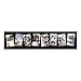 Adeco [PF0266] Black Wood Wall Hanging Picture Photo Collage Frame, 8 Slanted Tilted Skewed Openings, 4x6 inches