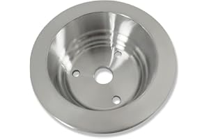 DEMOTOR PERFORMANCE Single Groove Crankshaft Lower Pulley Polished Aluminum for SBC 283 350 Long Water Pump