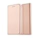 Nouske iPhone 6 Plus/6s Plus 5.5 inch Flip Folio Wallet Stand up Credit Card Holder Leather Case Cover Holster/Magnetic Closure/TPU bumper/360 Full Body Protection, Rose Gold