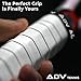 ADV Dry Tennis Overgrip Tape - 3, 12, 30, 60 Pack - FeltTac Tennis Racket Grip Tape - Ultra Absorbent Tennis Grip Tape - Comfort Tennis Racket Grips - Tennis Grips Overgrip (12-Pack White)