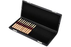 Oboe Reed Case Wooden Storage Box with PU Leather Cover Holds 20 Reeds Secure Protection for Oboe Accessories(20Pcs)