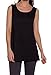 Free to Live Women's Long Flowy Short Sleeve or Sleeveless Tunic (XL, Black)