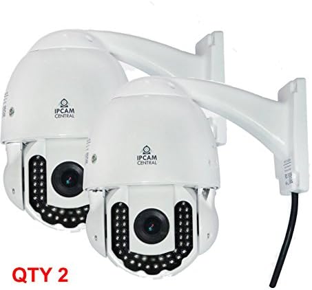 Qty 2 Bundle IPCC-7210W - 4X Optical Zoom, HD 2.0 Mega Pixel, Plug and Play, Wireless, Metal, Outdoor Dome Camera with IR Nightvision, Audio, BlueIris compatible - color White