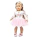 YOMORES Unicorn Dress for 18 Inch American Girl Doll Pink Long Sleeve Veil Soft Cotton Unicorn Dress(C3)