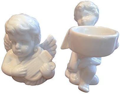 Penniwise Angel Figurines - Antique Porcelain Religious Figures Ornaments – White Guardian Angels