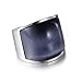 HIJONES Men's Stainless Steel Big Agate Stone Crystal Ring Silver Grey Size 10