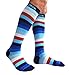 Compression Socks for Men & Women - BEST Graduated Athletic Fit for Running, Nurses, Shin Splints, Flight Travel, & Maternity Pregnancy - Boost Stamina, Circulation & Recovery (Cool Stripes, L/XL)