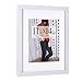 RPJC 11x14 Picture Frames Made of Solid Wood and High Definition Glass Display Pictures 8x10 with Mat or 11x14 Without Mat for Wall Mounting Photo Frame White