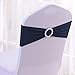 SheYang 100PCS Navy Stretch Chair Sashes Bows Elastic Chair Bands with Buckle Slider Sashes Bows for Wedding Hotel Banquet Birthday Party Decorations (100PCS, Navy Blue)