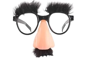 Funny Big Nose Glasses with Eyebrows and Mustache, Halloween Costume Accessory, Novelty Photo Props